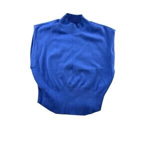 Anthropologie Pilcro Biker Muscle Sweater Size Small Vibrant Blue Mock Neck Knit